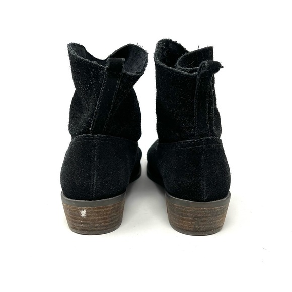 American Eagle Outfitters Black Suede Perforated Ankle Booties Size 6 - Picture 4 of 8